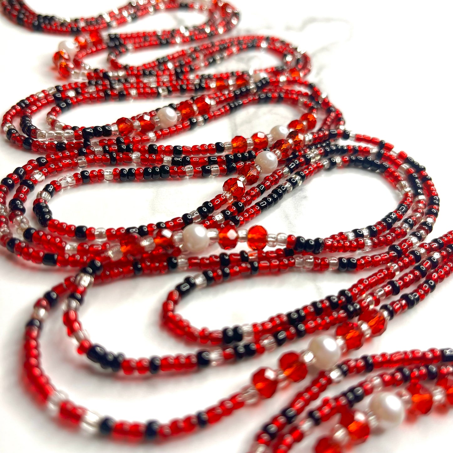Crimson Poise Waist Beads