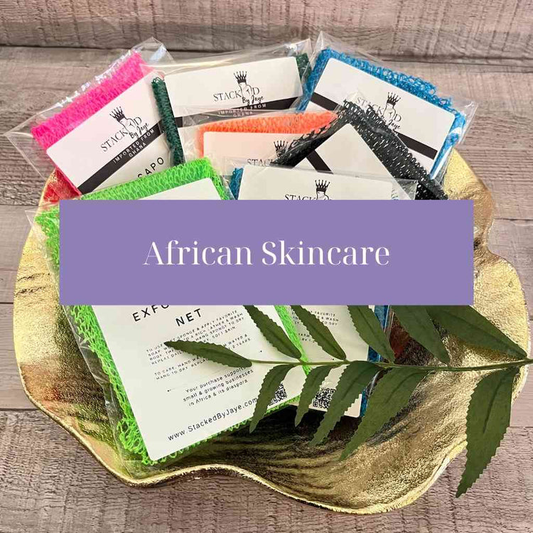 african skincare-sapo african wash net-exfoliating sponge-african shea butter-african black soap