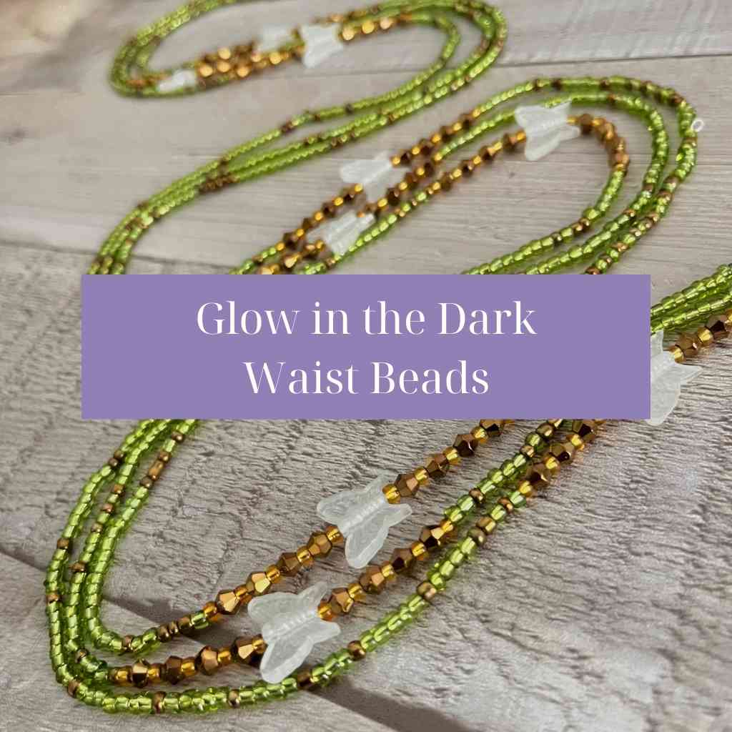 luxury waist beads-ghana waist beads-luxury plus size waist beads-extended length waist beads- glow in the dark waist beads-traditional tie on african waist beads-clasp waist beads 