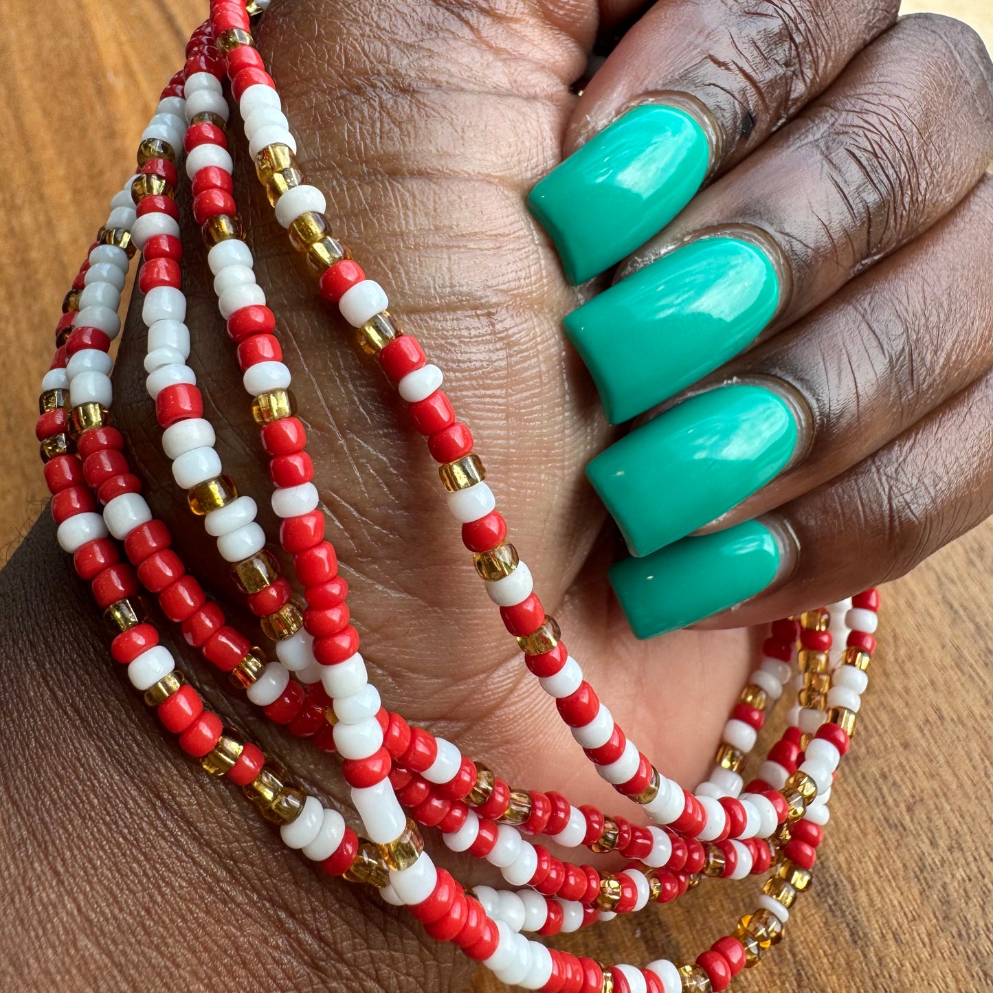 Crimson Rhythm Anklet