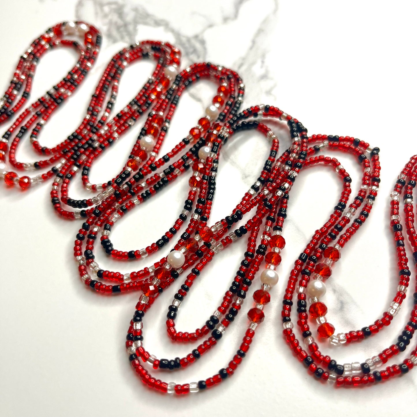 Crimson Poise Waist Beads