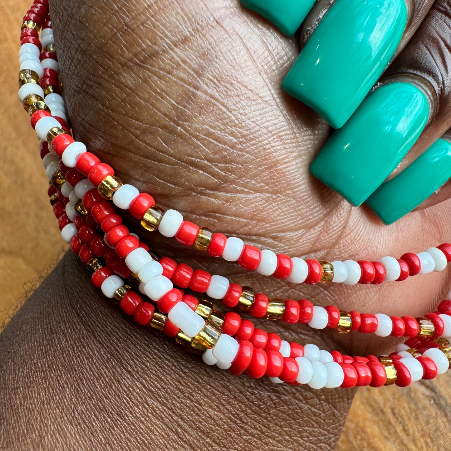 Crimson Rhythm Anklet