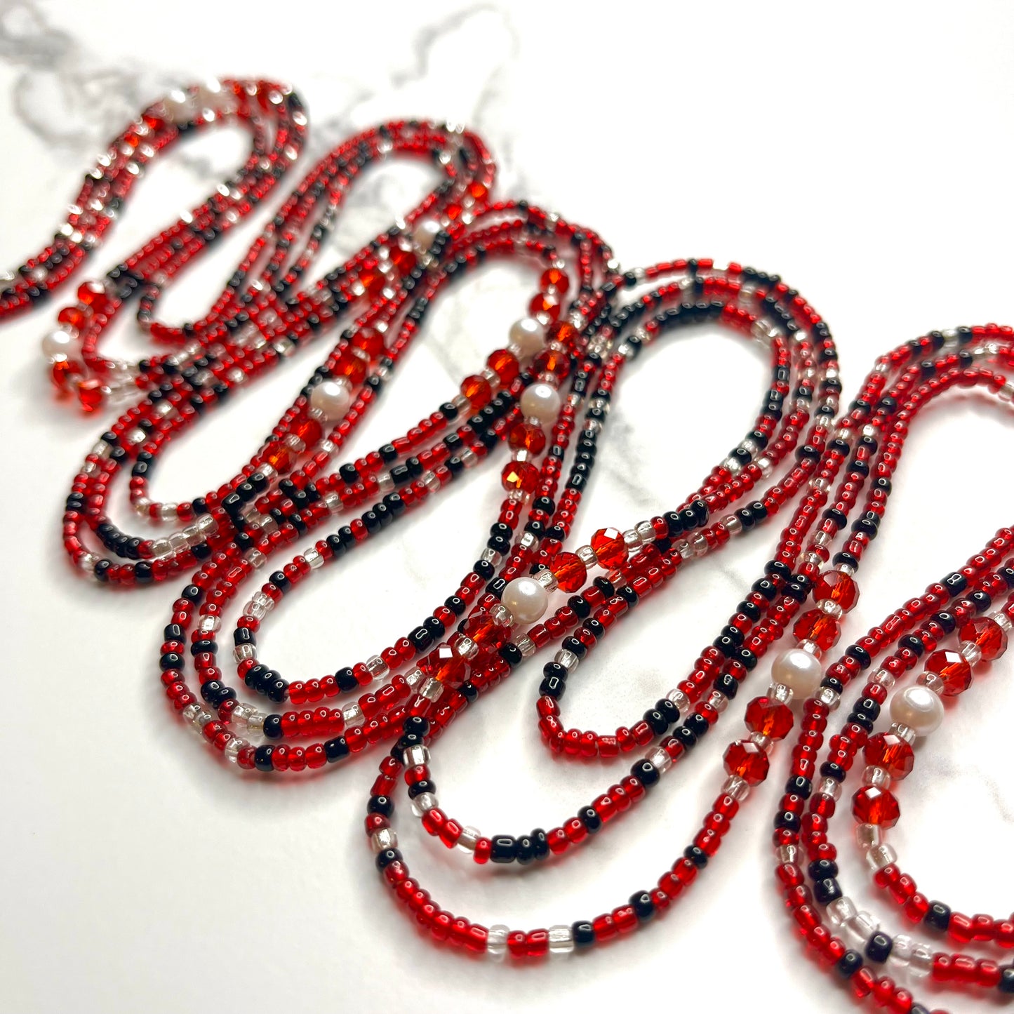 Crimson Poise Waist Beads