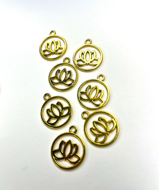 Gold Lotus Charm